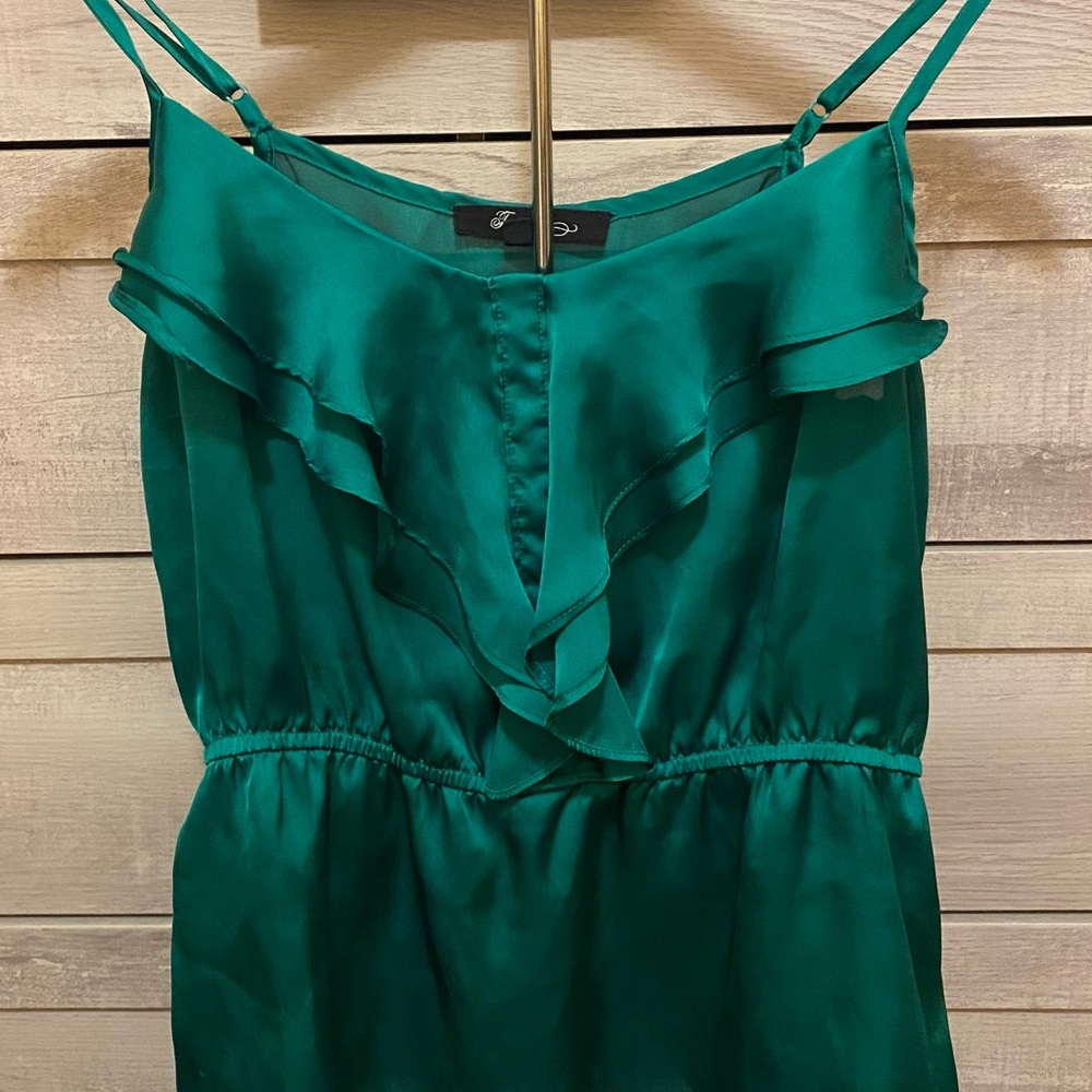 Forever 21 Emerald Green Ruffle Blouse